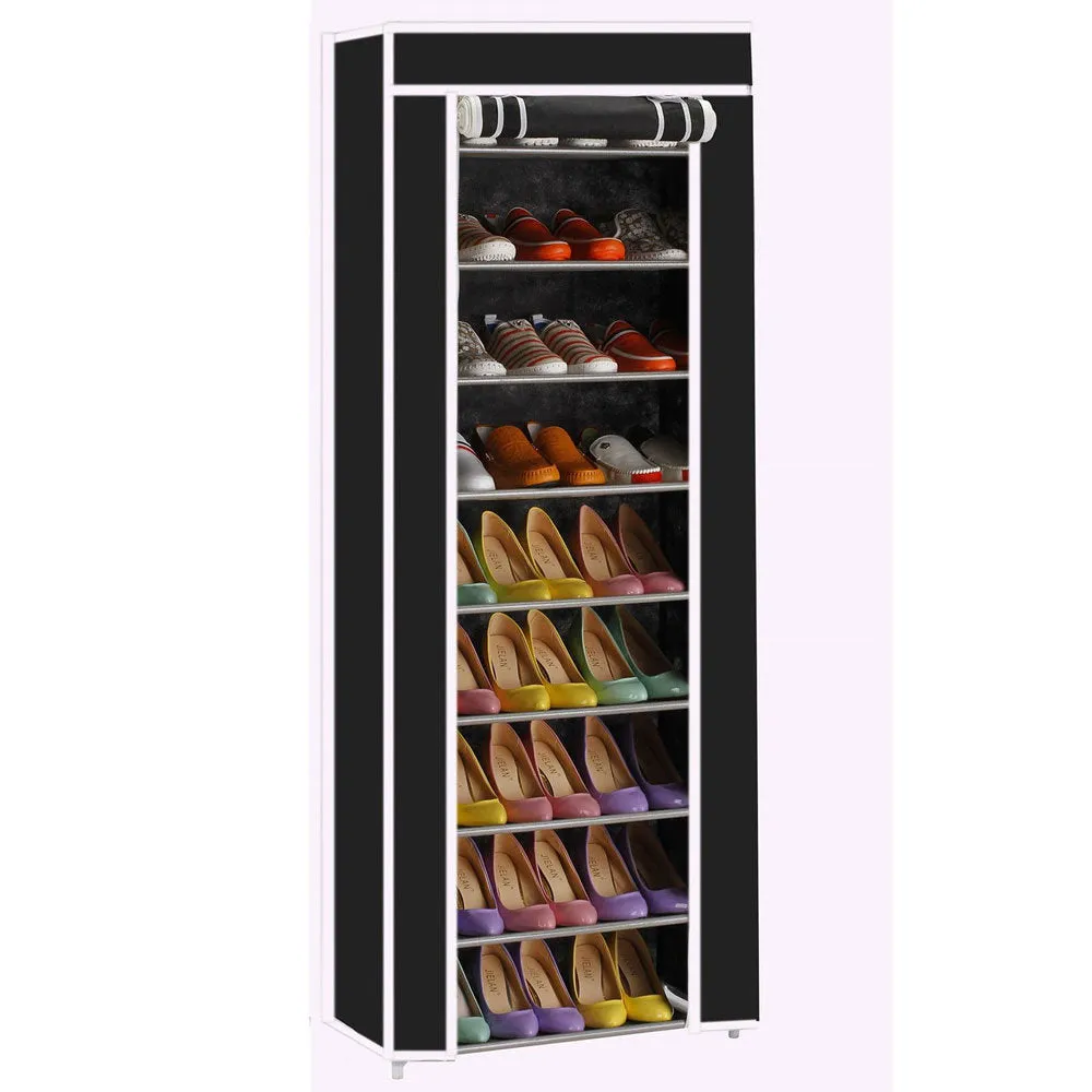 10-Layer 9-Grid Shoe Rack Closet Organizer in Multiple Colors