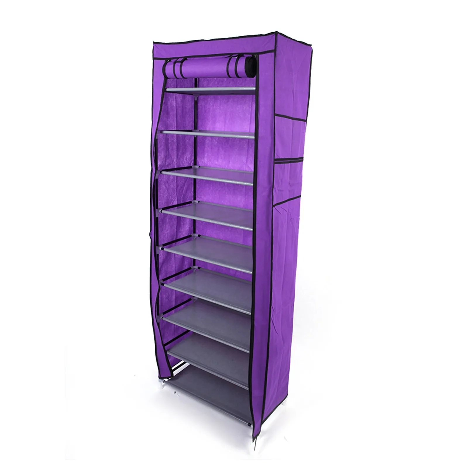 10-Layer 9-Grid Shoe Rack Closet Organizer in Multiple Colors