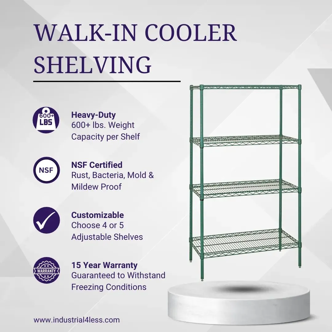 14" x 30" Walk In Cooler and Freezer Wire Shelving Unit