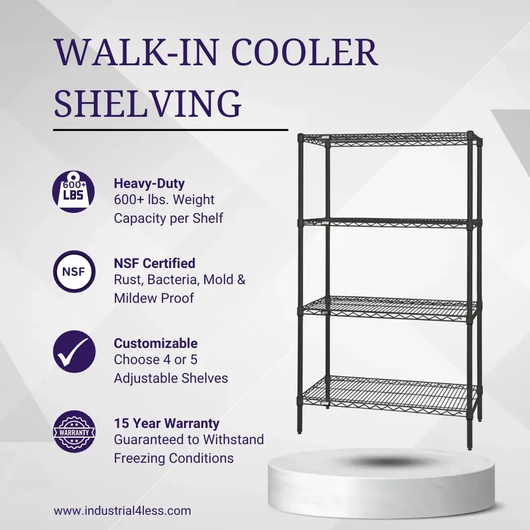 14" x 72" Walk In Cooler and Freezer Wire Shelving Unit