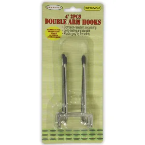 2 Pieces Of 4 Inch Double Prong Peg Hooks With Zinc Plating  - WP1004D-2