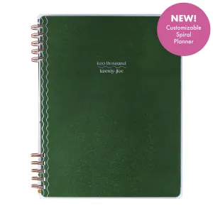 2025 Mauve & Moss Customizable Spiral Planner - Big Vertical Layout - 12 Months