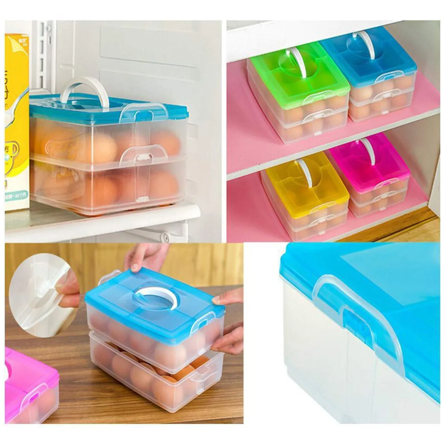 2263 Double Layer 24 Grid Egg Storage Box for Egg Storage Container