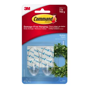 3M Command Medium Clear Hooks with Clear Strips 900 gm