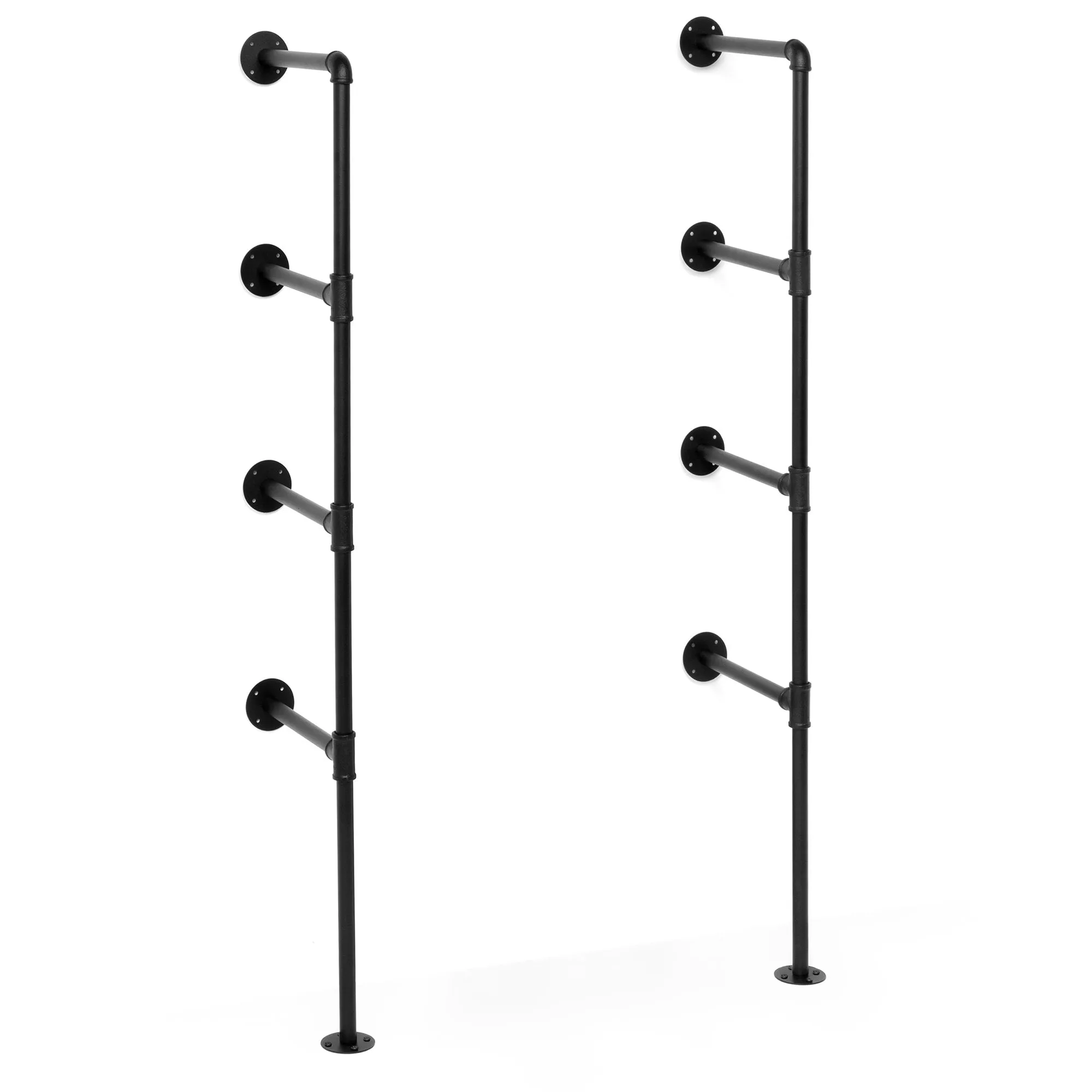 4-Tier Industrial Wall-Mounted Iron Pipe Bracket DIY Bookshelf Frame