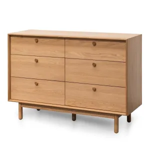 6 Drawer Wide Chest - Oak