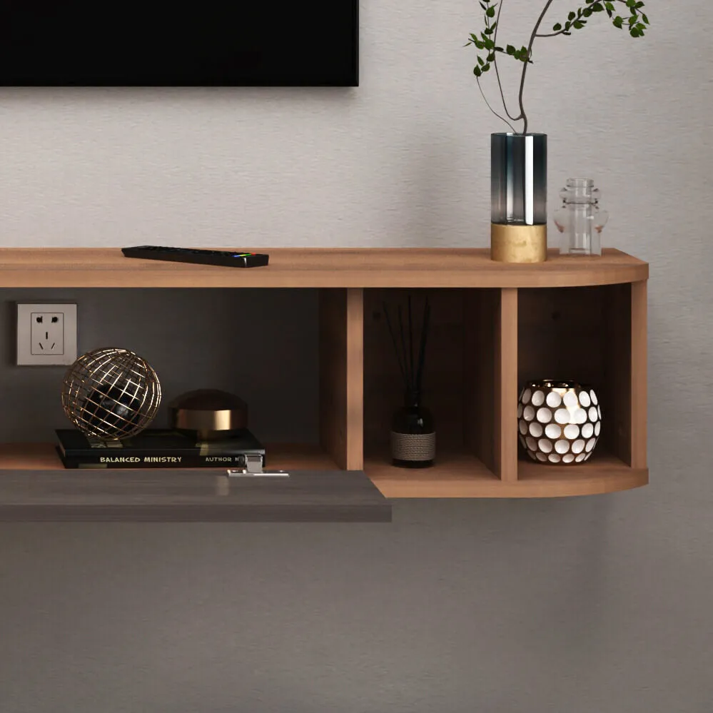 70" Modestia Floating TV Stand, Walnut