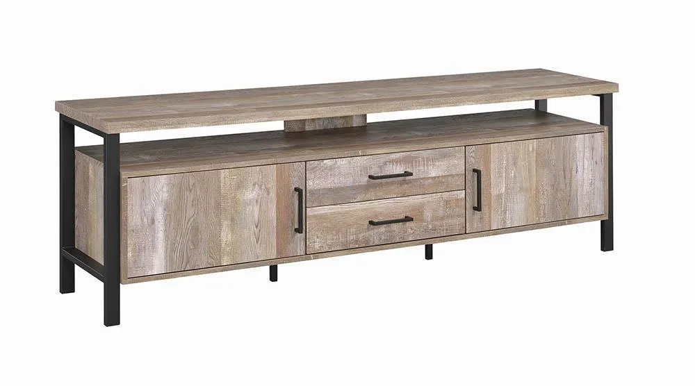 71" 2-drawer Tv Console Weathered Oak