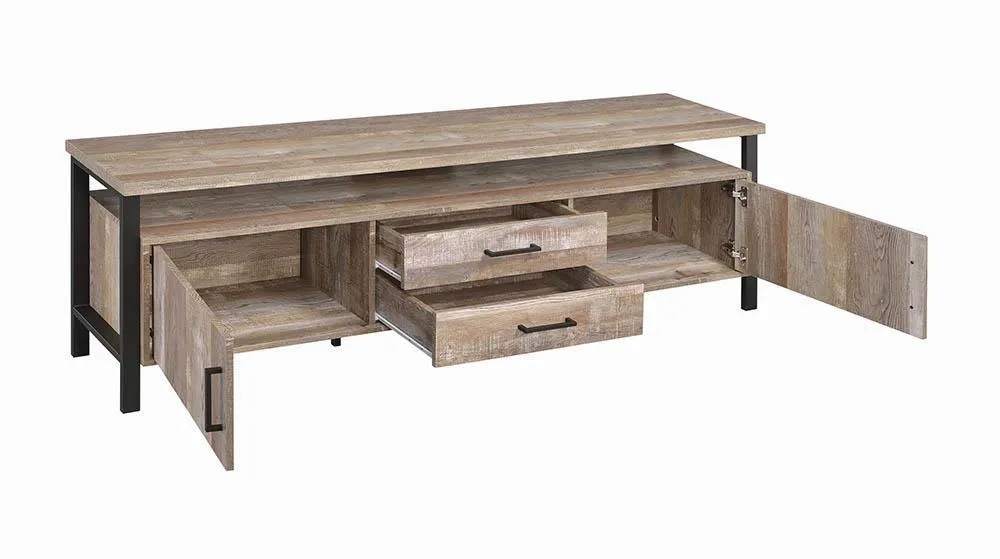 71" 2-drawer Tv Console Weathered Oak