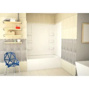 ANZZI Lex-Class 60 in. x 36 in. x 60 in. 3-piece DIY Friendly Alcove Shower Surround in White