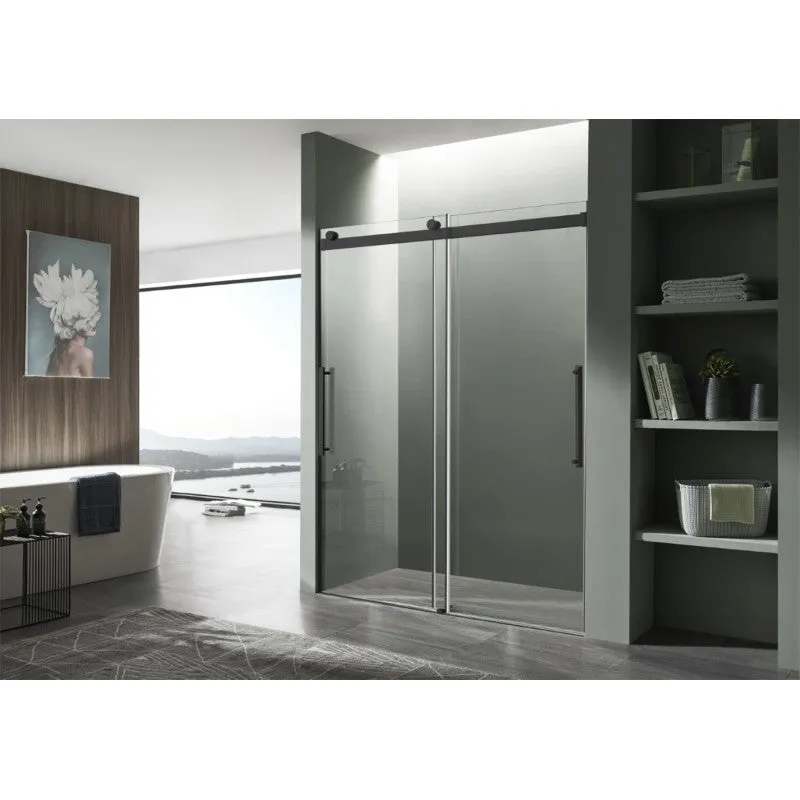 ANZZI Stellar Series 60 in. x 76 in. Frameless Sliding Shower Door with Handle