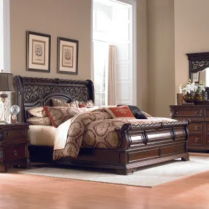 Arbor Place 575-BR-QSLDMCN Queen Sleigh Bed, Dresser & Mirror, Chest, Night Stand