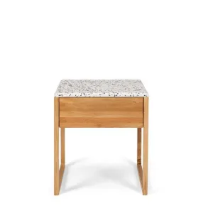 Avalon Natural Oak Side Table (Terrazzo Top)