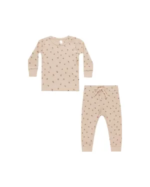 Baby Girl Sets | Waffle Top and Pant Set- Blossom | Quincy Mae