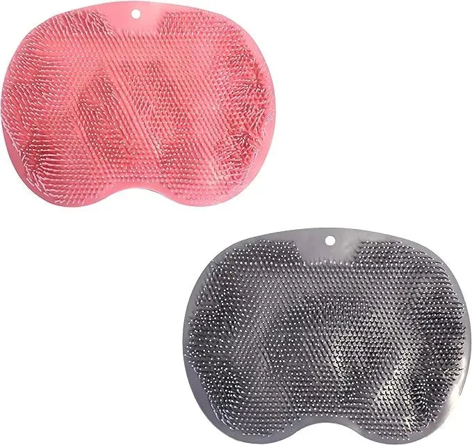 Back Scrubber for Shower, Back Exfoliating Bath Wash Pad Bathroom Back Scrubber Wall Mounted Suction Cup Silicone Back Scrubber Silicone Bath Massage Cushion Brush