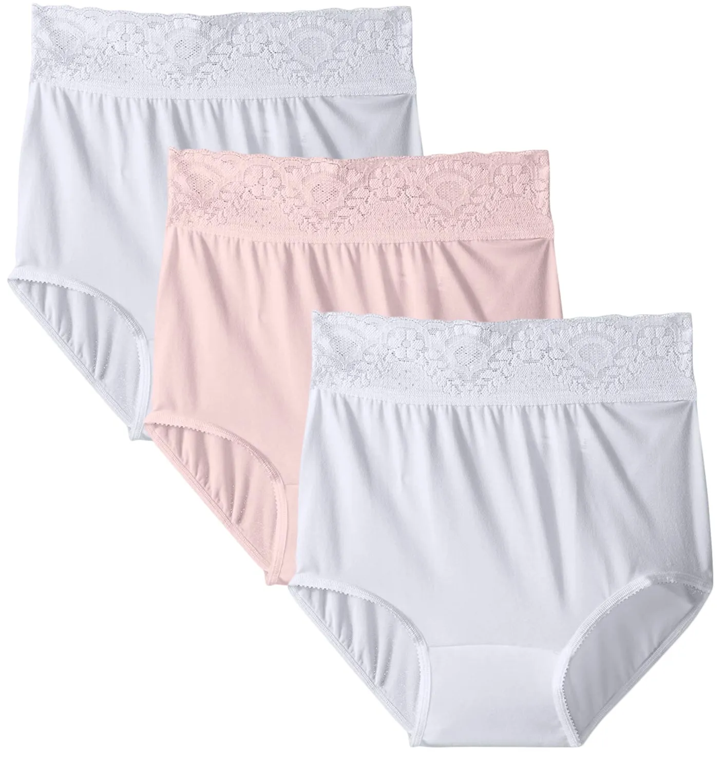 Bali Lacy Skamp Brief Panty-Pack