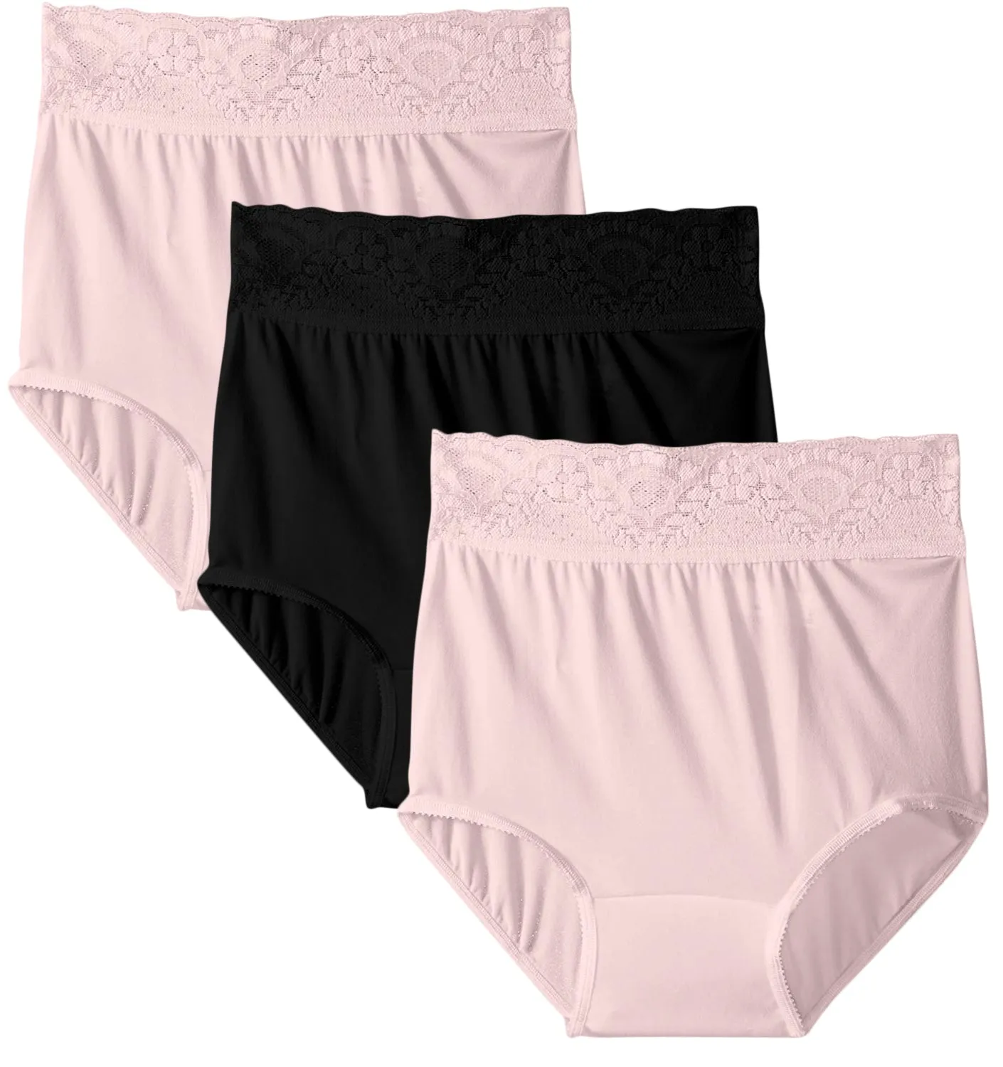 Bali Lacy Skamp Brief Panty-Pack