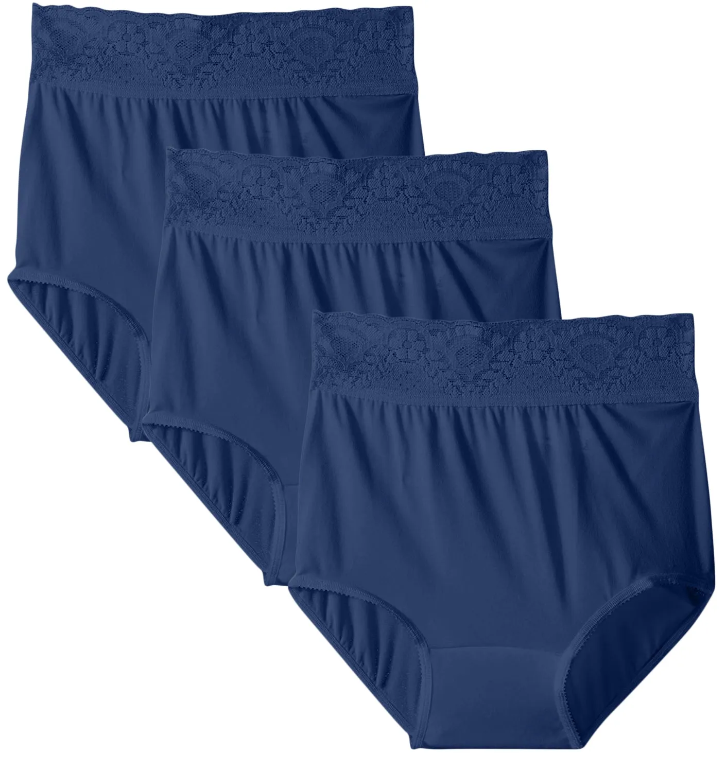 Bali Lacy Skamp Brief Panty-Pack