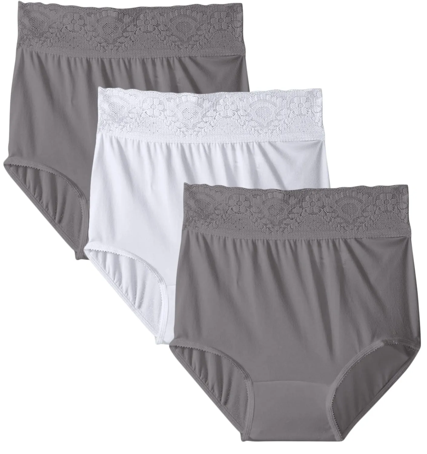 Bali Lacy Skamp Brief Panty-Pack