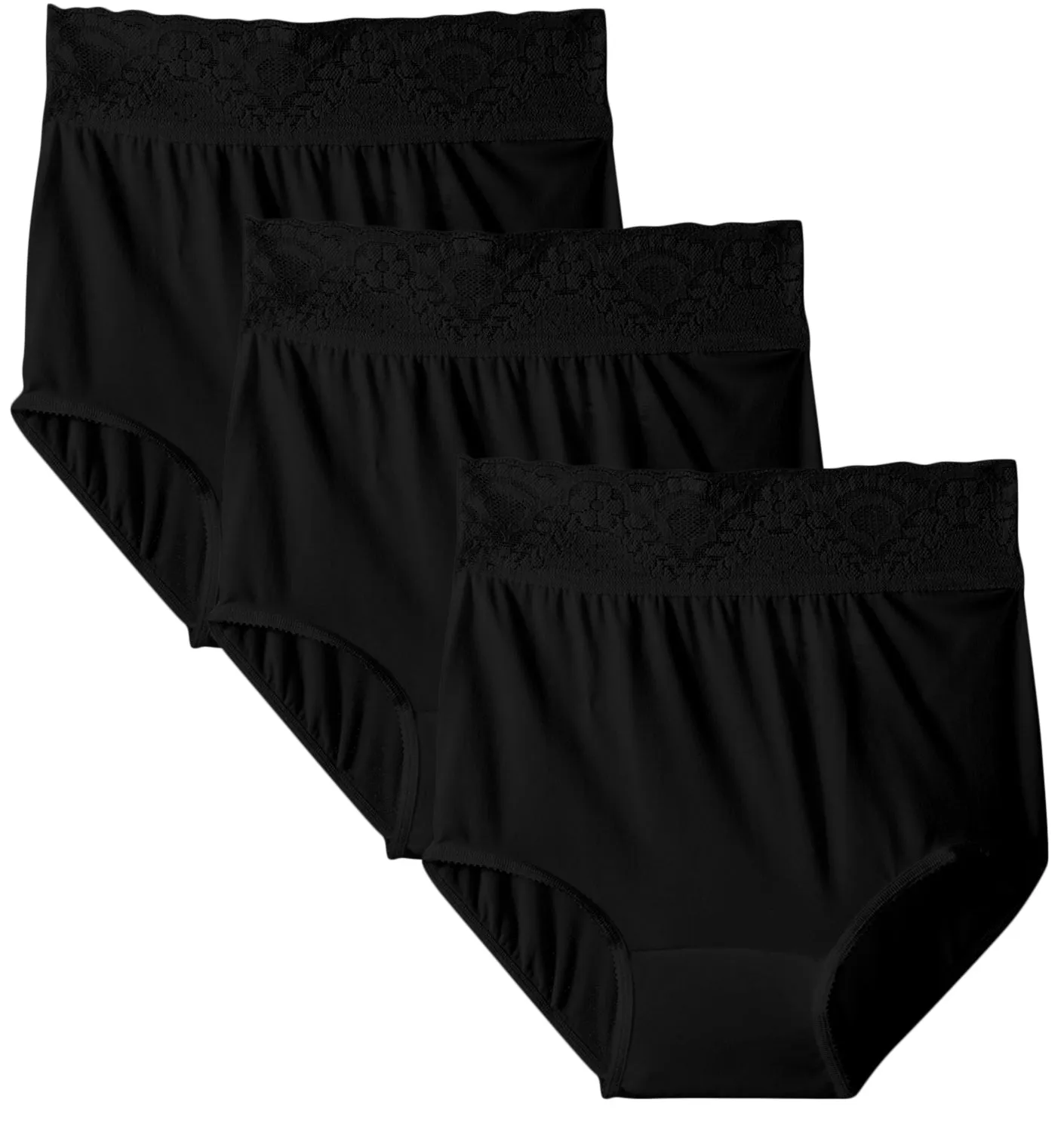 Bali Lacy Skamp Brief Panty-Pack