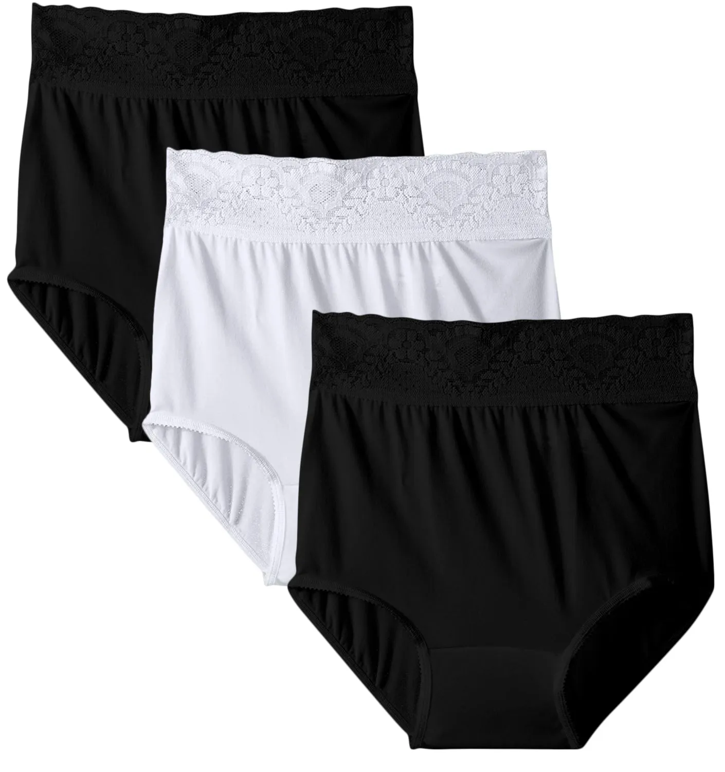 Bali Lacy Skamp Brief Panty-Pack