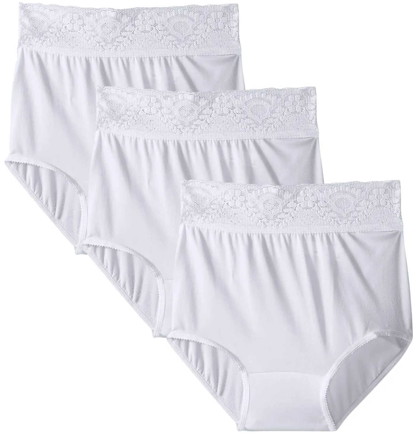 Bali Lacy Skamp Brief Panty-Pack