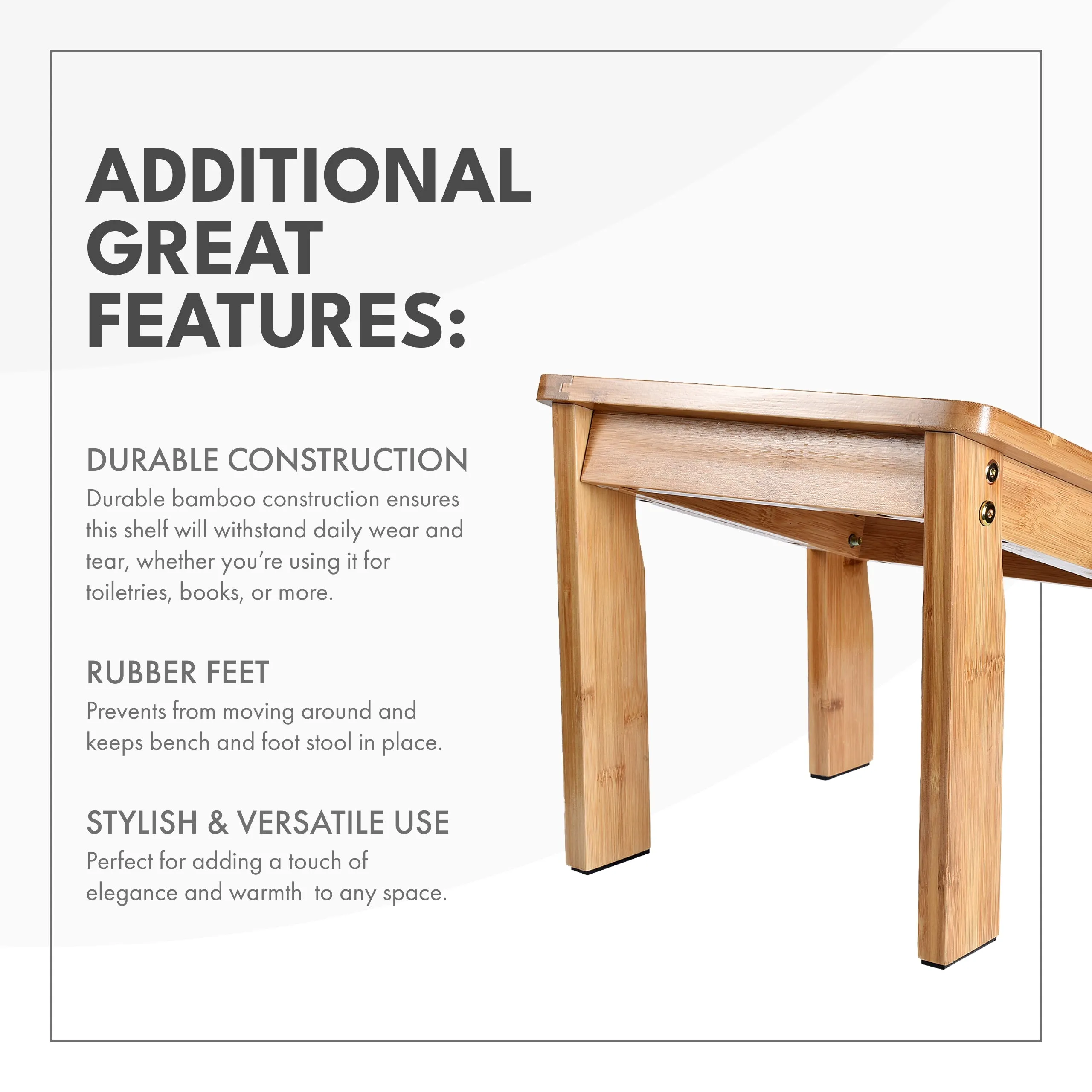 Bamboo Bench with Foot Stool