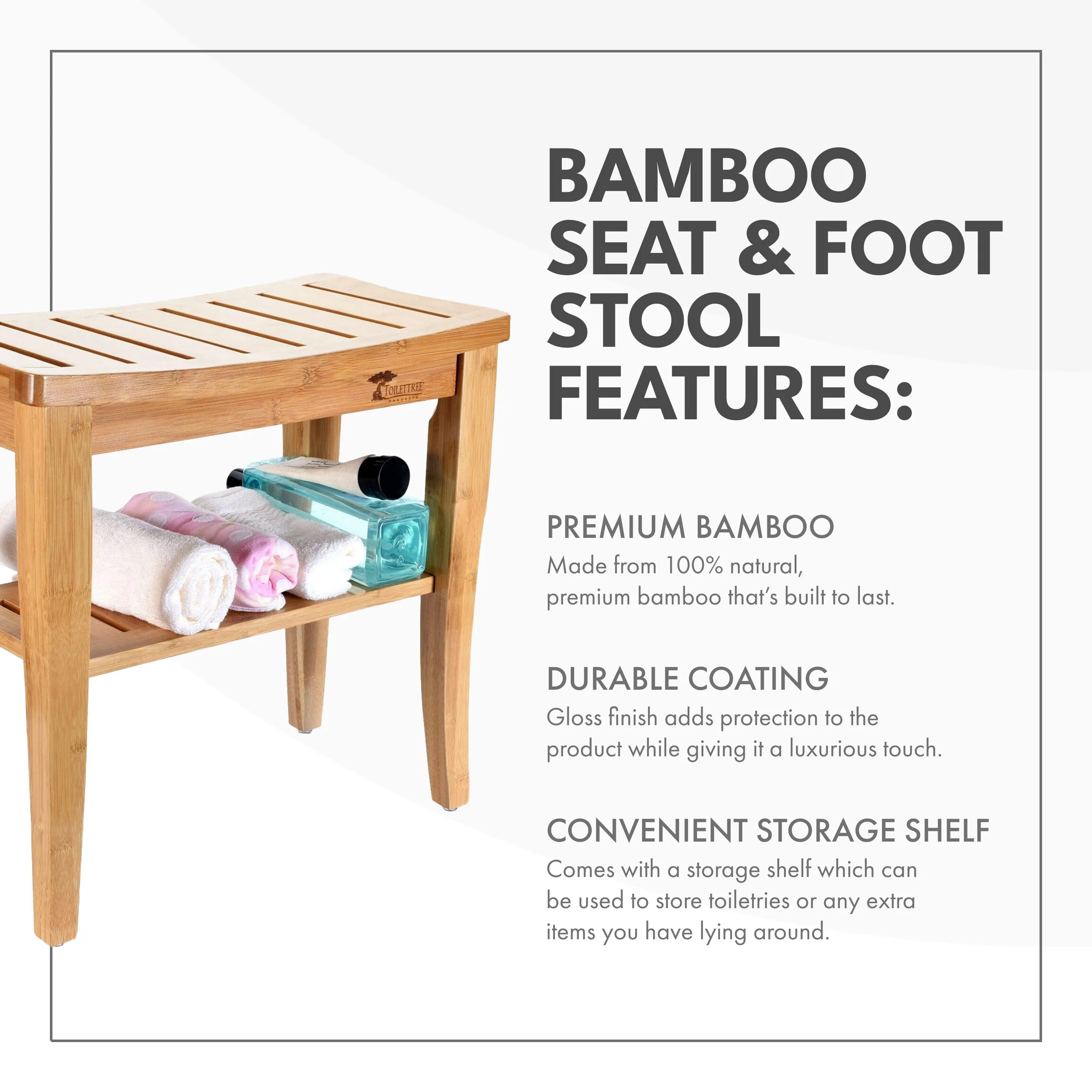 Bamboo Bench with Foot Stool