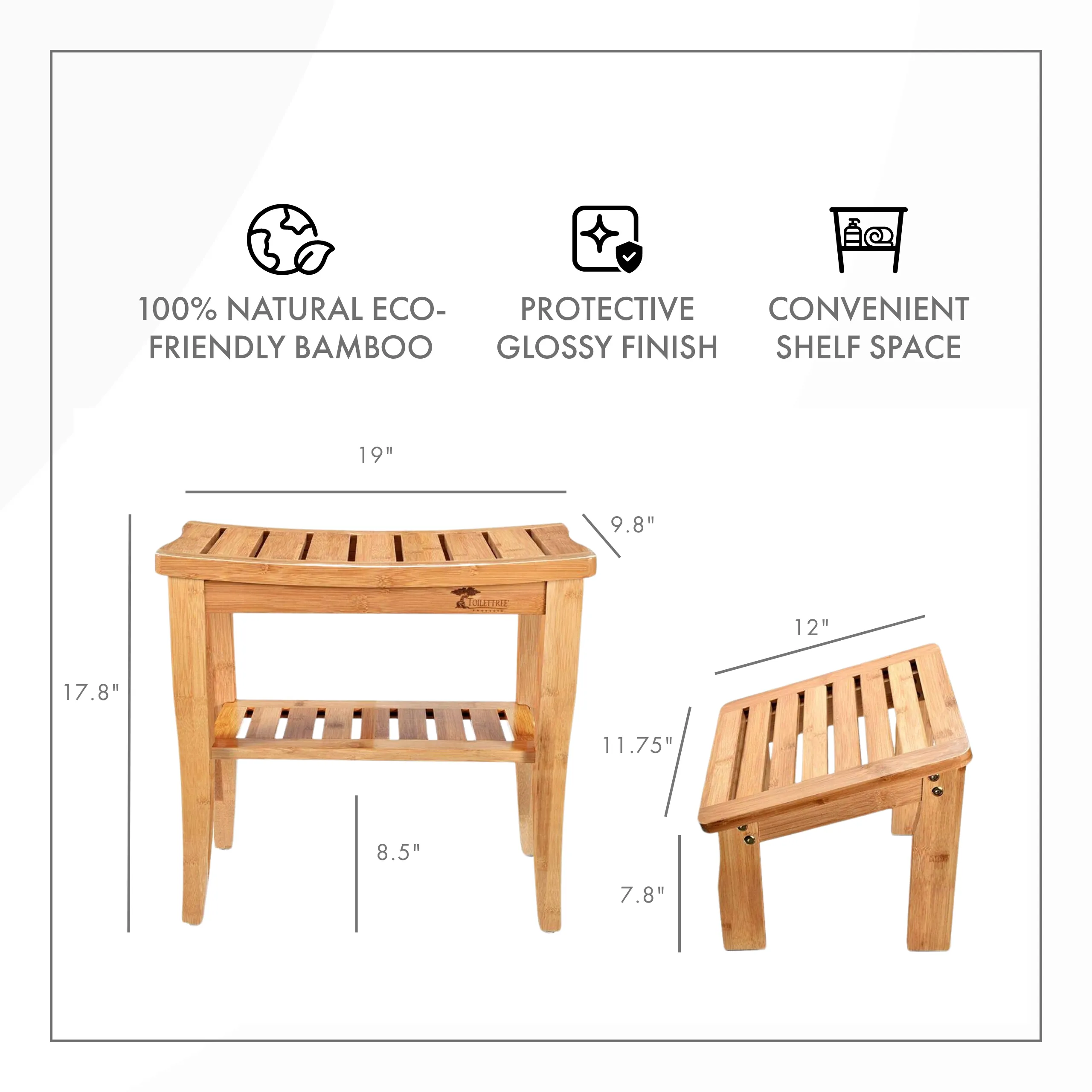 Bamboo Bench with Foot Stool