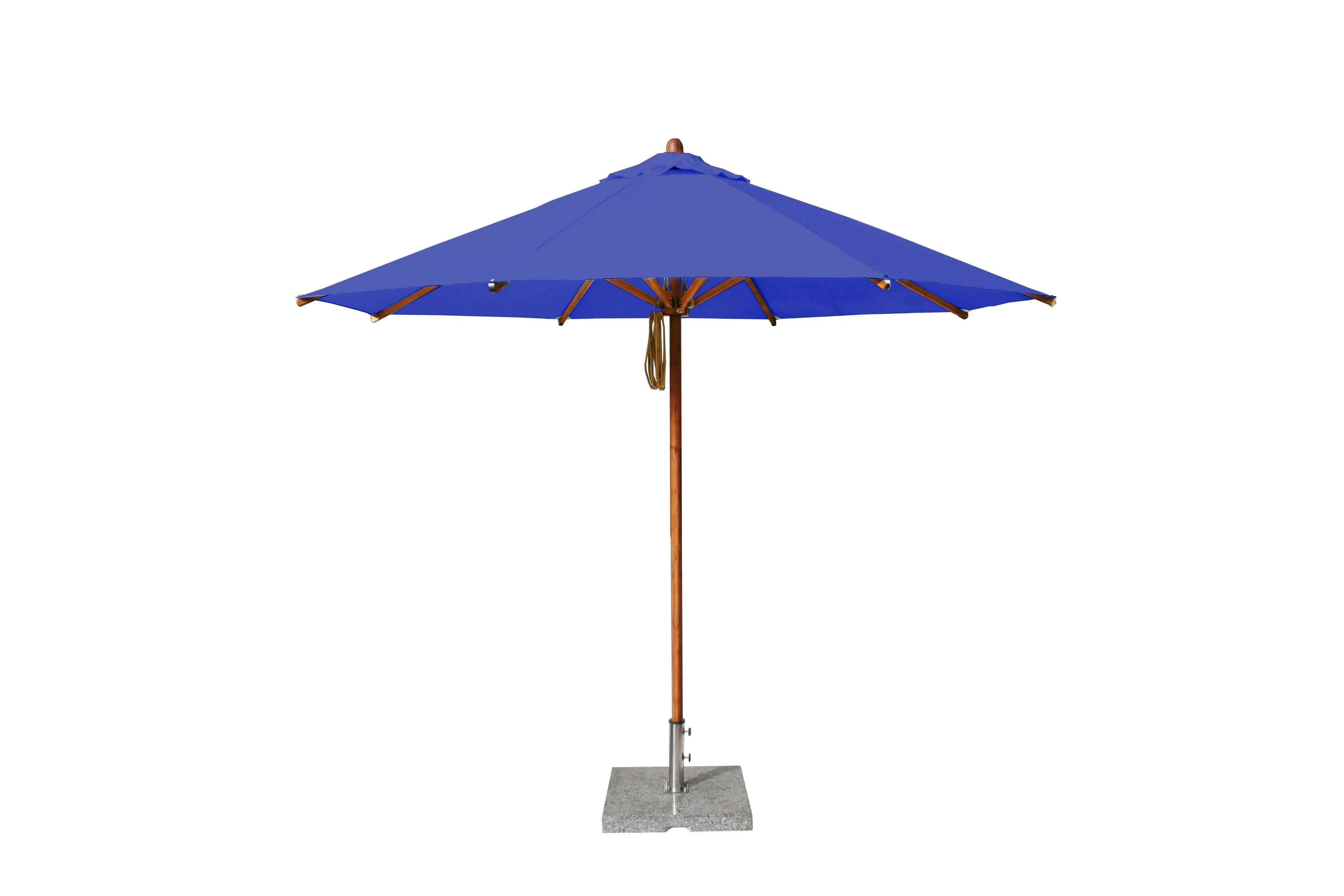 Bambrella 10' Round Levante Bamboo Pulley Lift No Tilt Umbrella