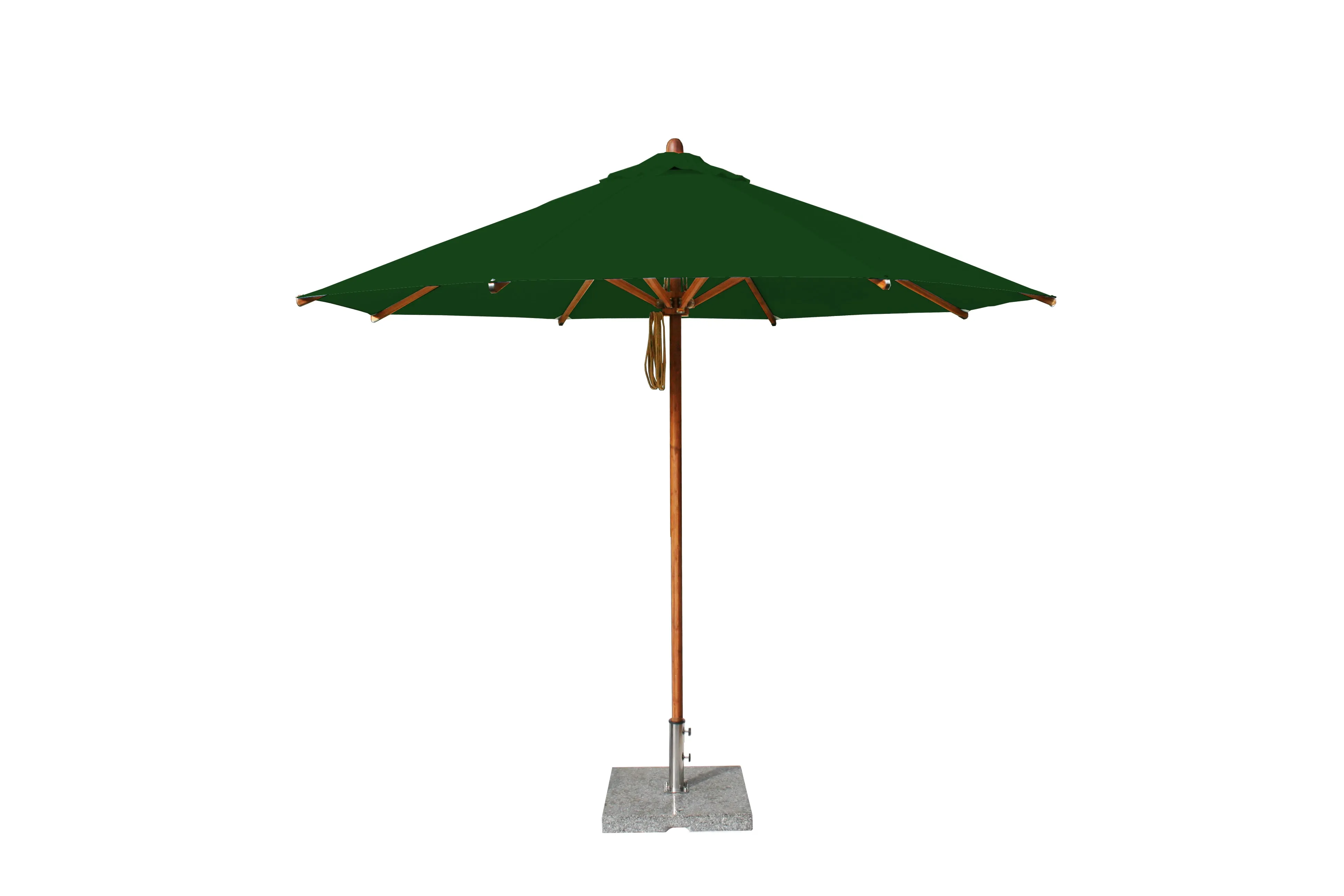 Bambrella 10' Round Levante Bamboo Pulley Lift No Tilt Umbrella