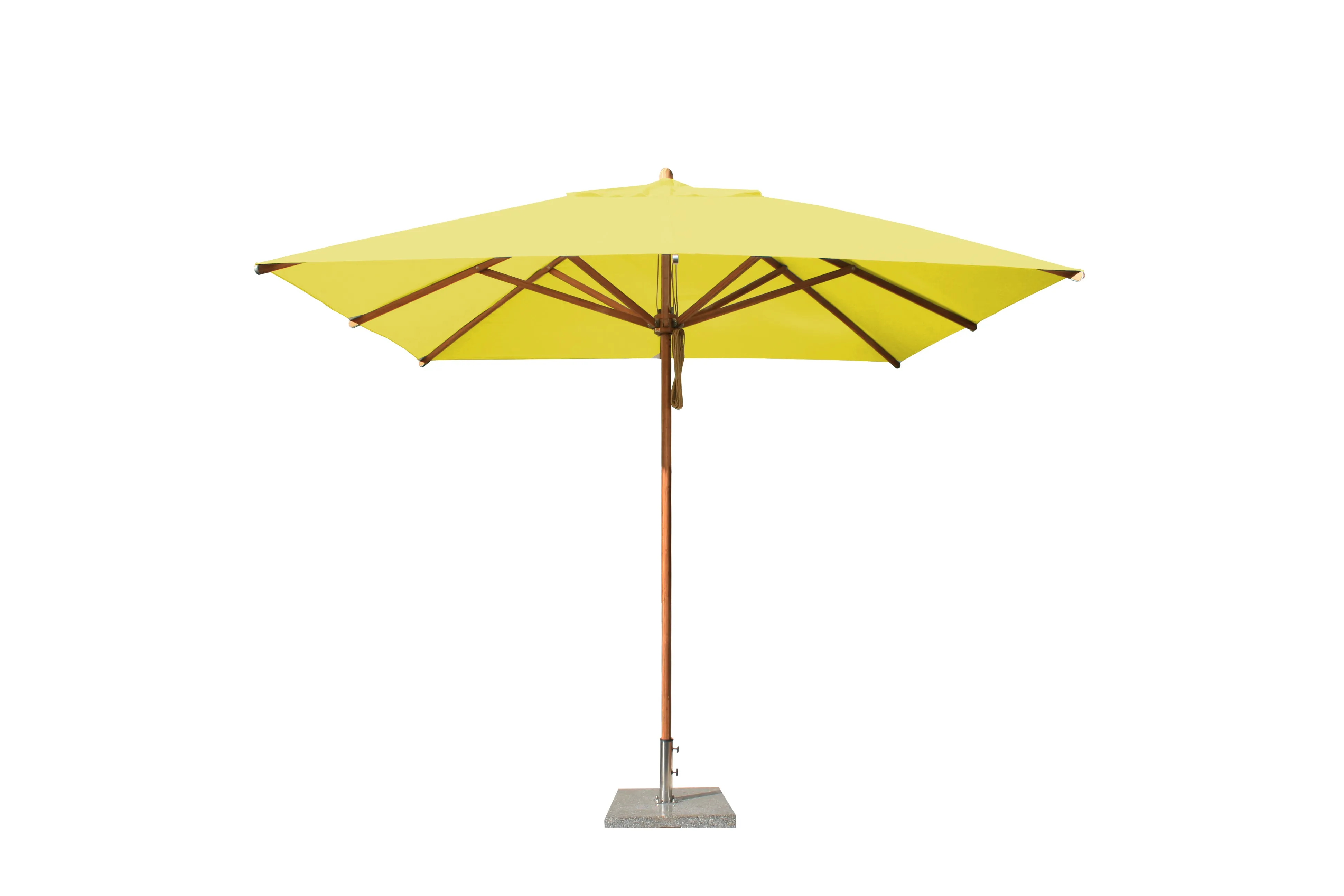 Bambrella 10' x 10' Square Levante Bamboo Pulley Lift No Tilt Umbrella