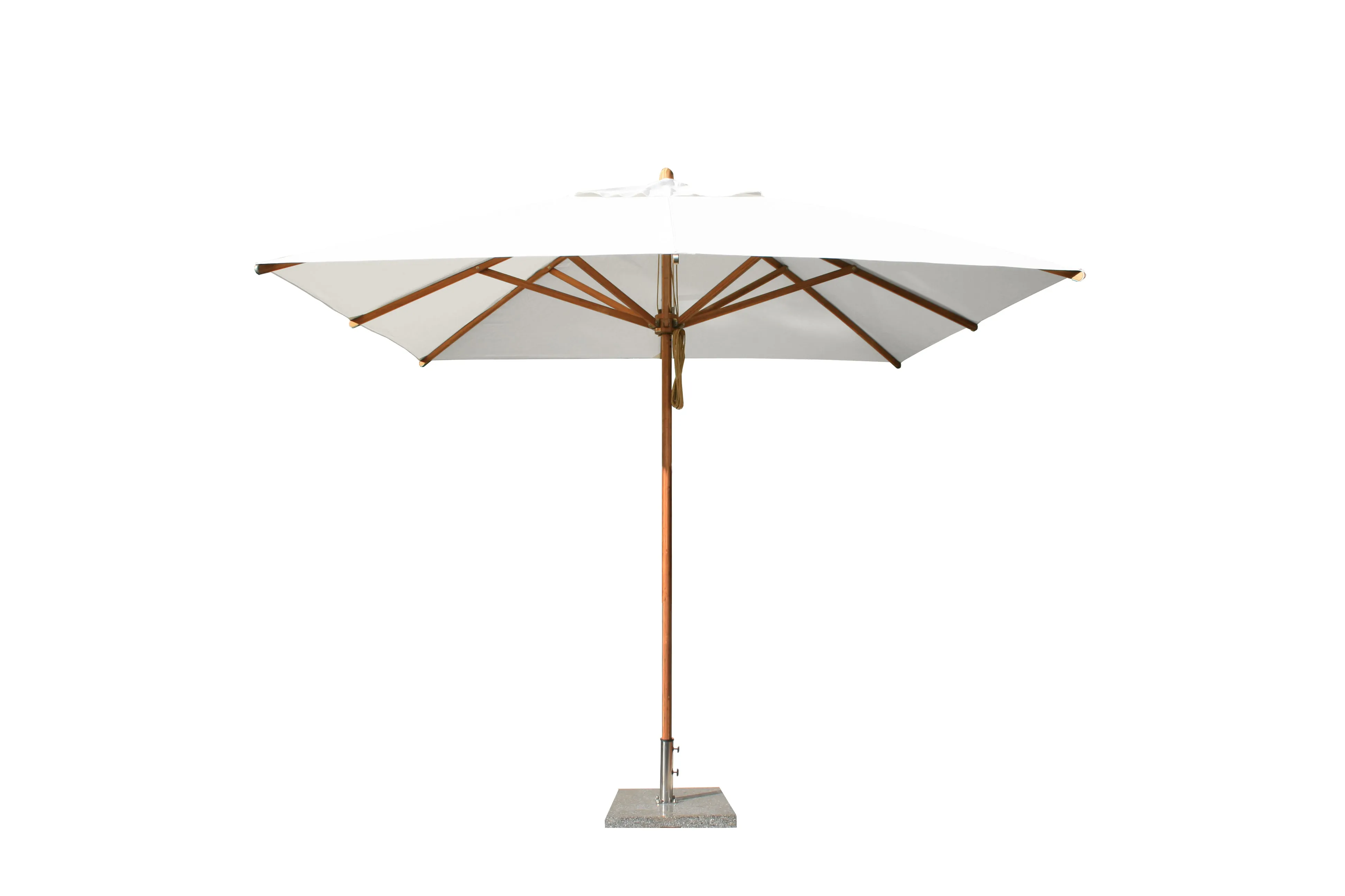 Bambrella 10' x 10' Square Levante Bamboo Pulley Lift No Tilt Umbrella