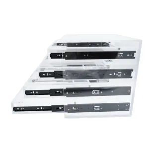 bingltd- Hardware Full Extension Ball Bearing Side Mount Drawer Slides 150 lbs Capacity Black - Set of 2