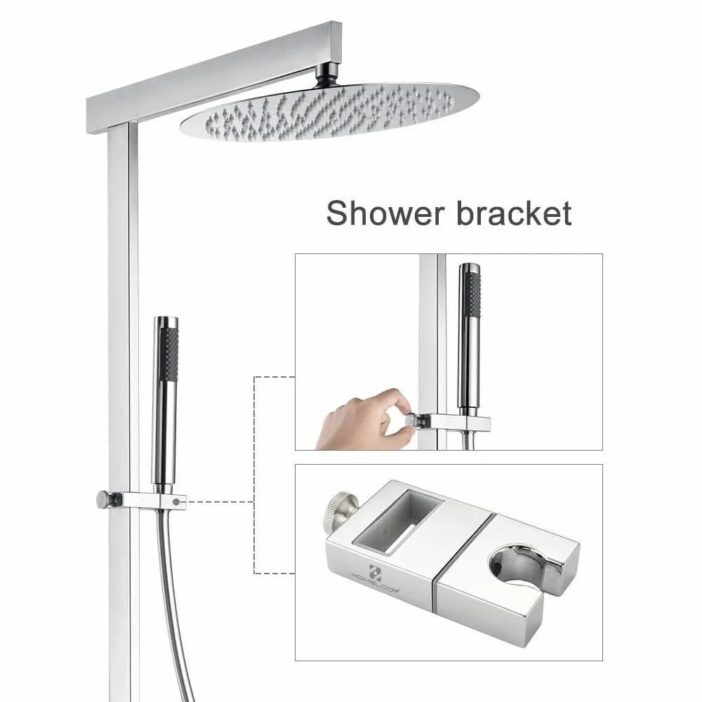 Brass square shower rod modern shower system shower set Homelody