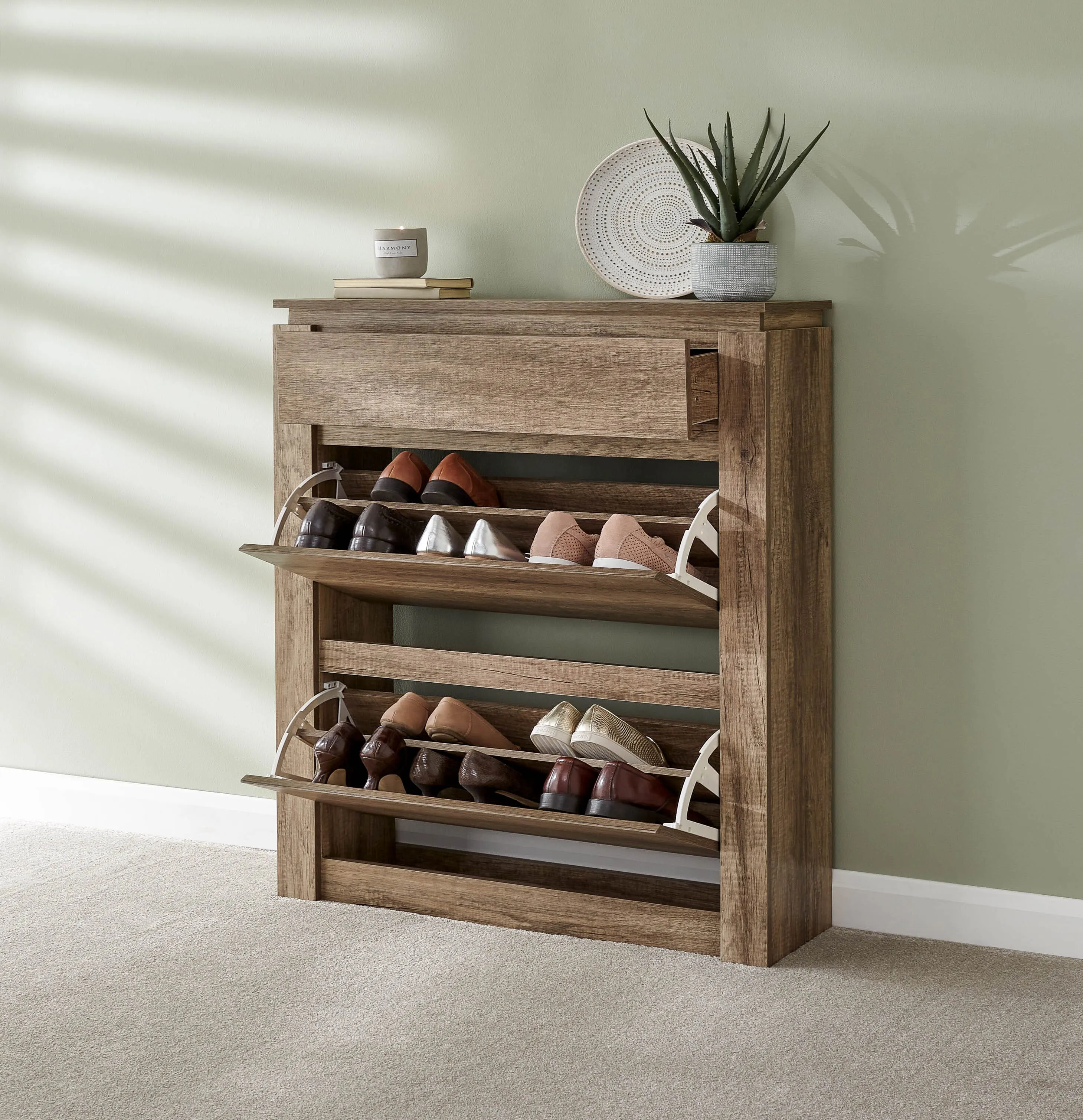 Canyon Oak Shoe Cabinet