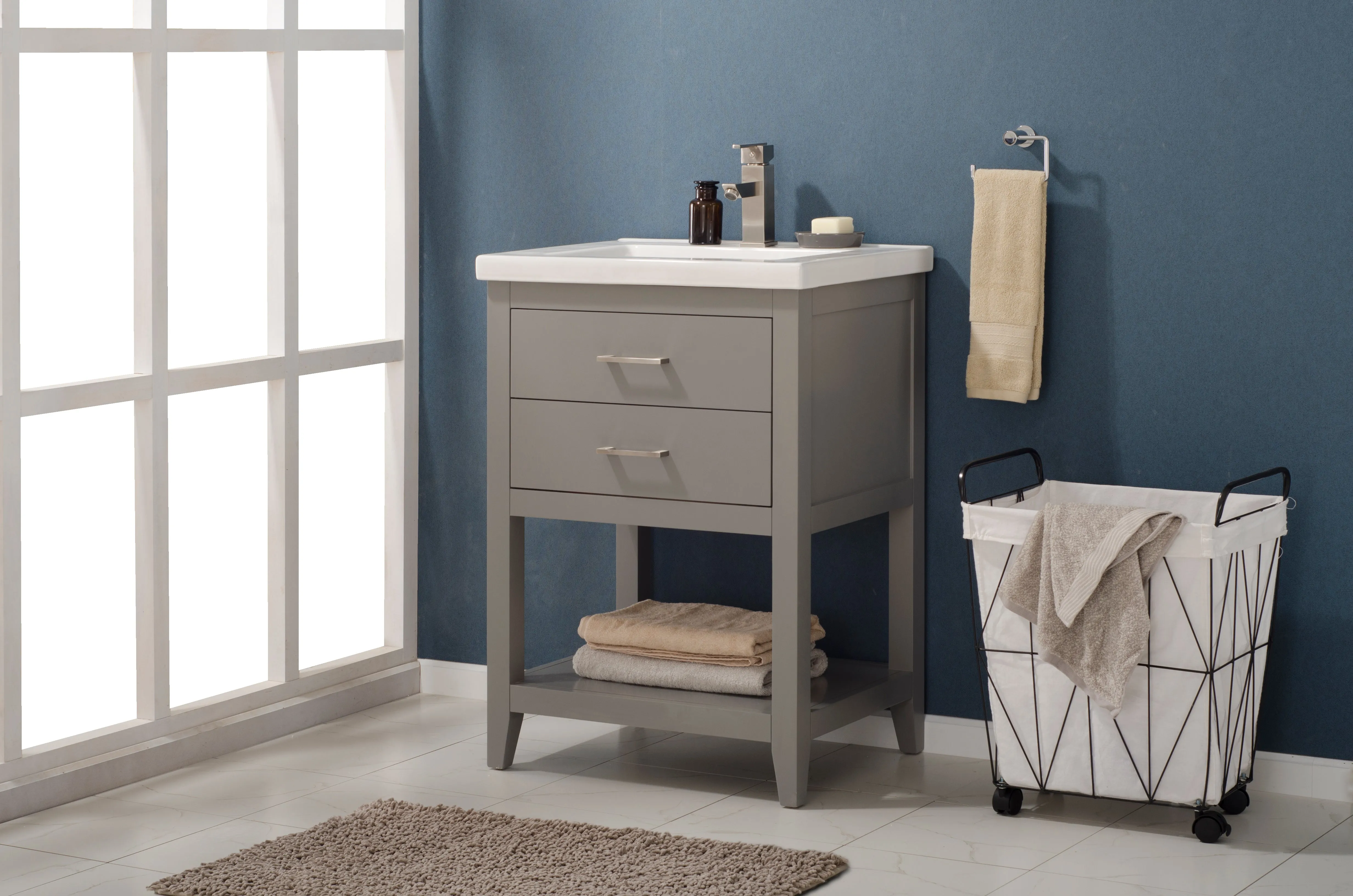 Cara 24" Single Sink Vanity with Porcelain Top