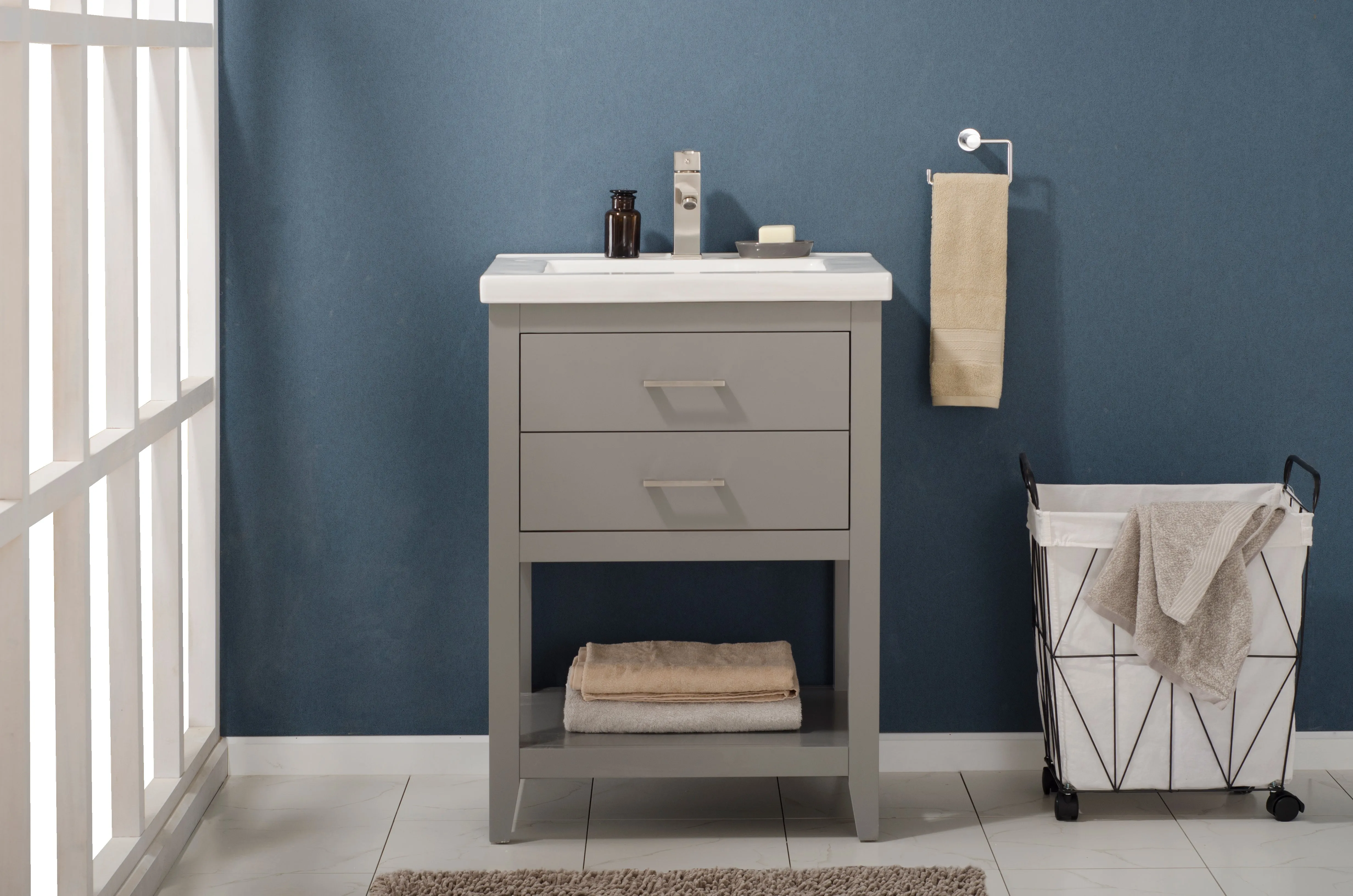 Cara 24" Single Sink Vanity with Porcelain Top