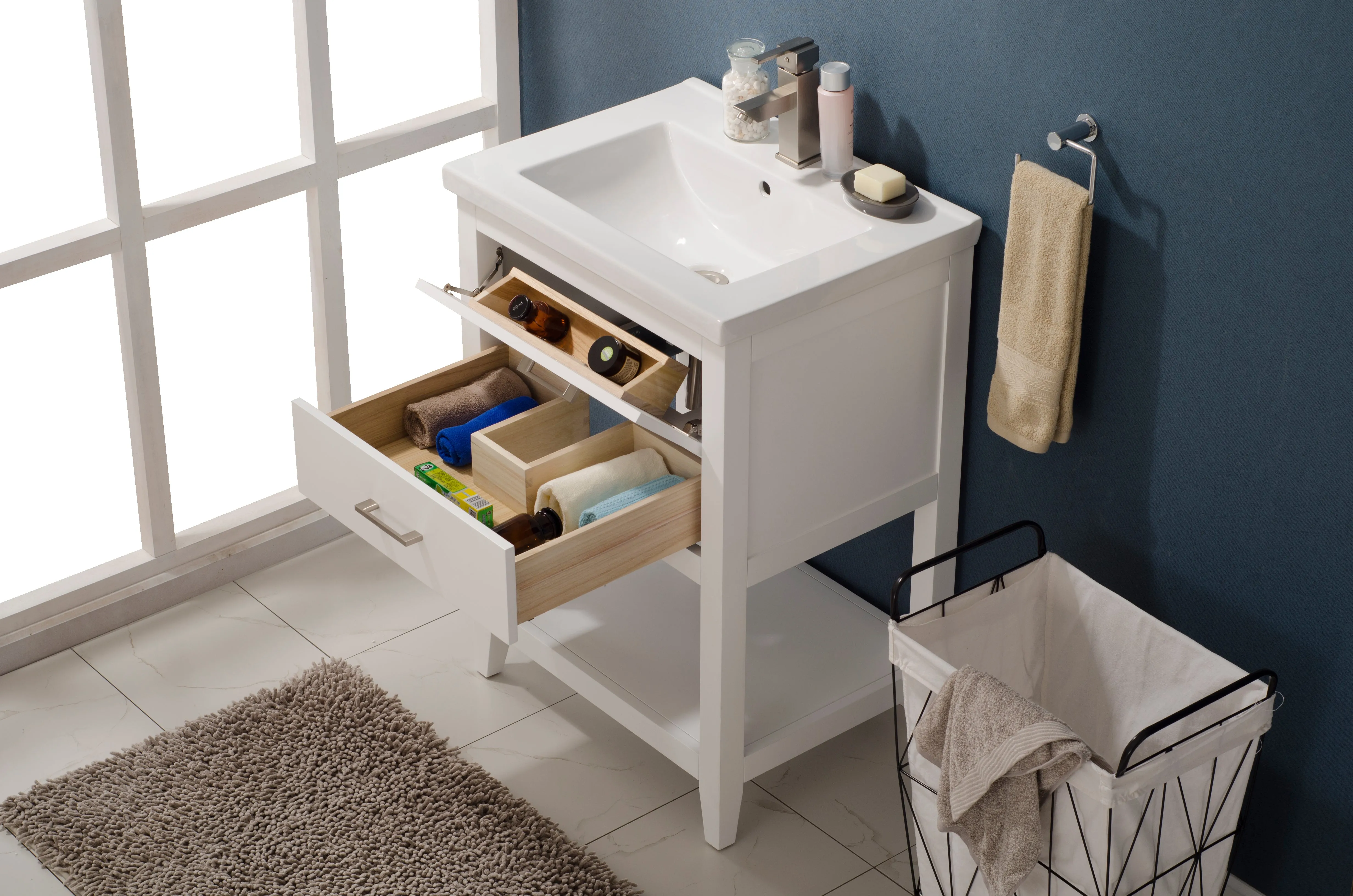 Cara 24" Single Sink Vanity with Porcelain Top