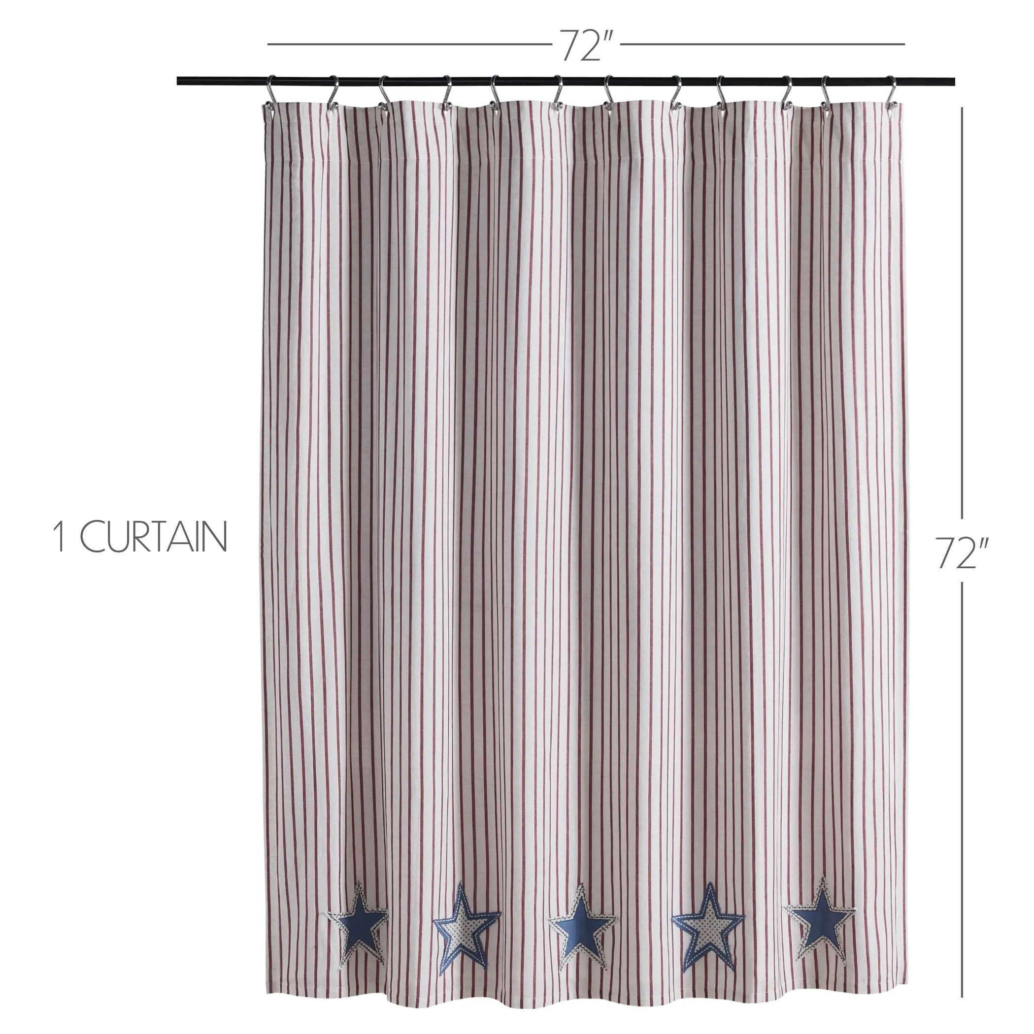 Celebration Applique Star Shower Curtain 72x72