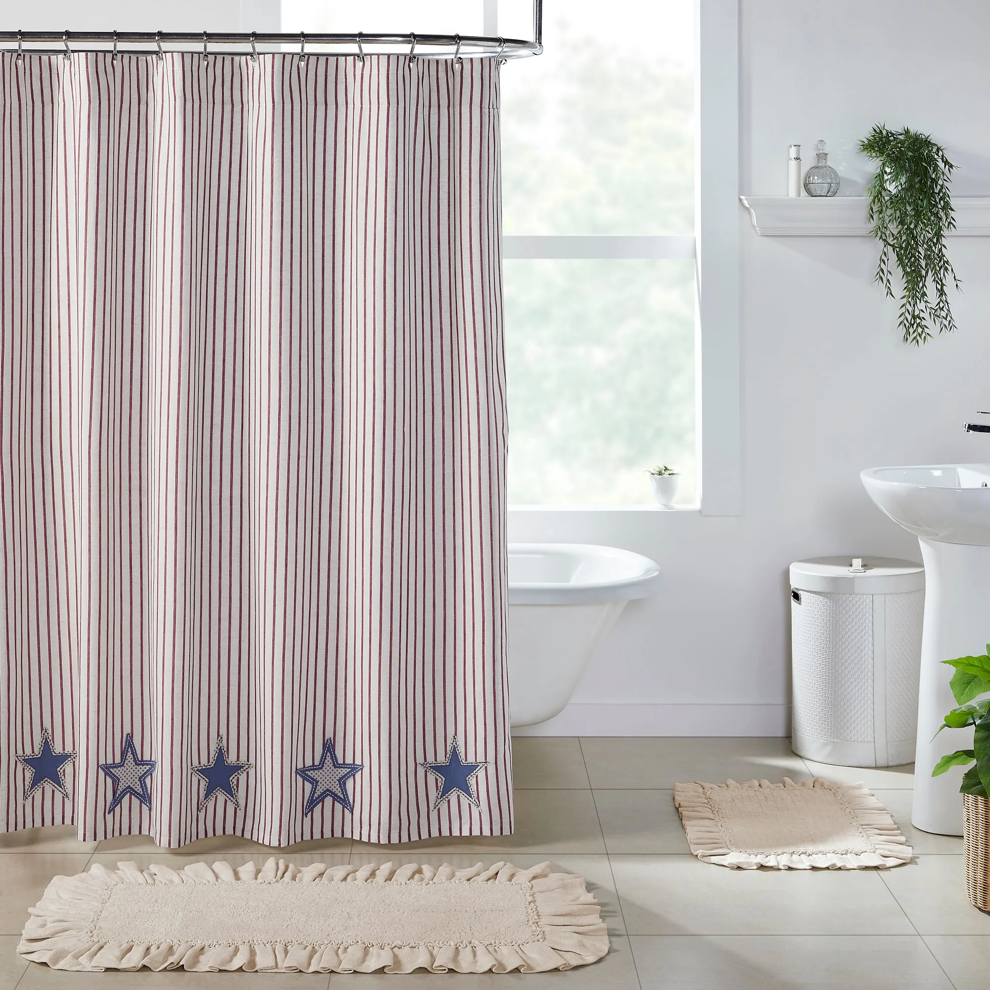 Celebration Applique Star Shower Curtain 72x72