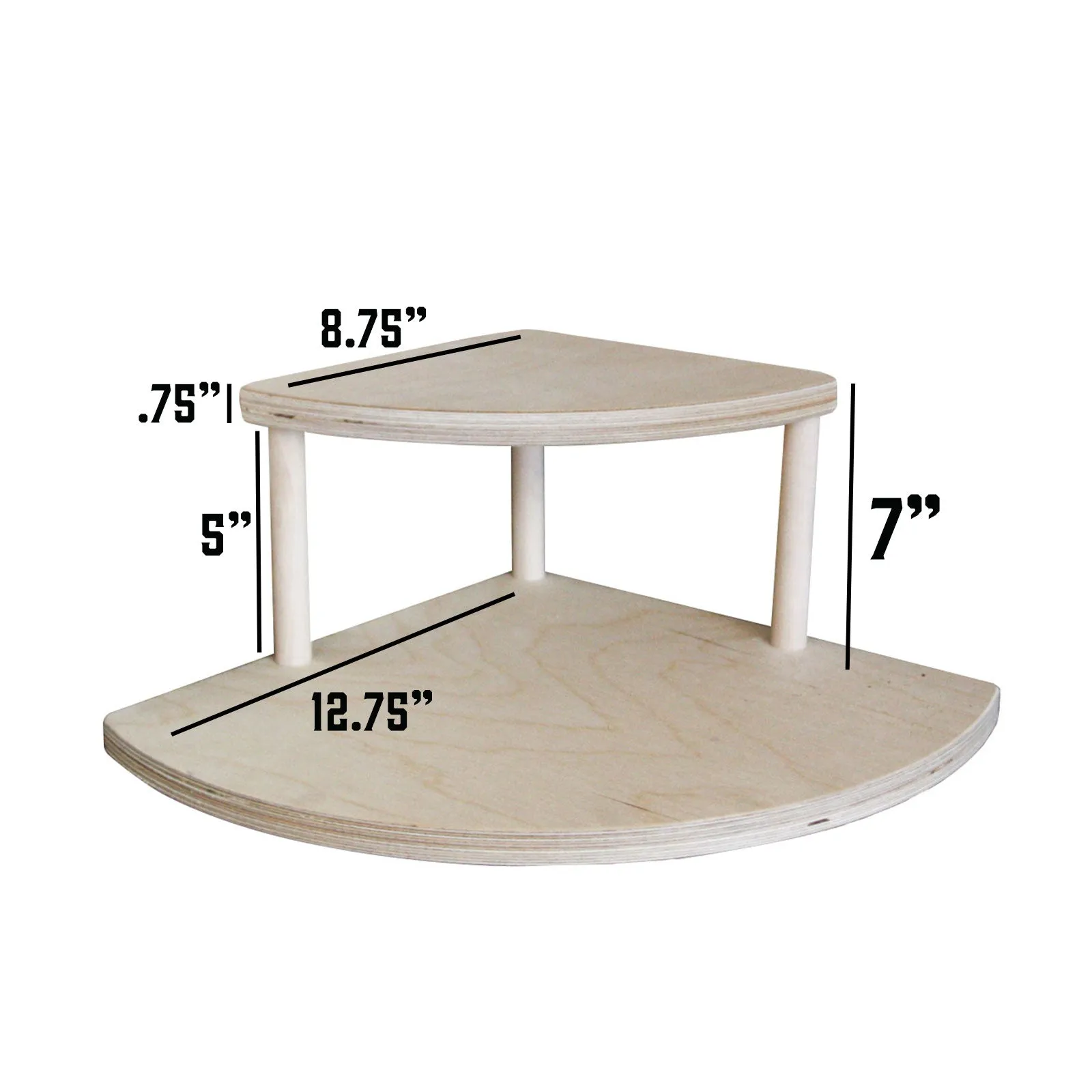 Counter Caddies™ -  7" Tall Stained Corner Shelf - Available In Black And Natural