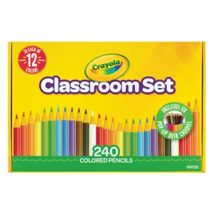 Crayola Colored Pencils with Desk Caddies Classpack of 240