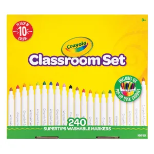 Crayola Supertips Marker with Desk Caddies Classpack of 240