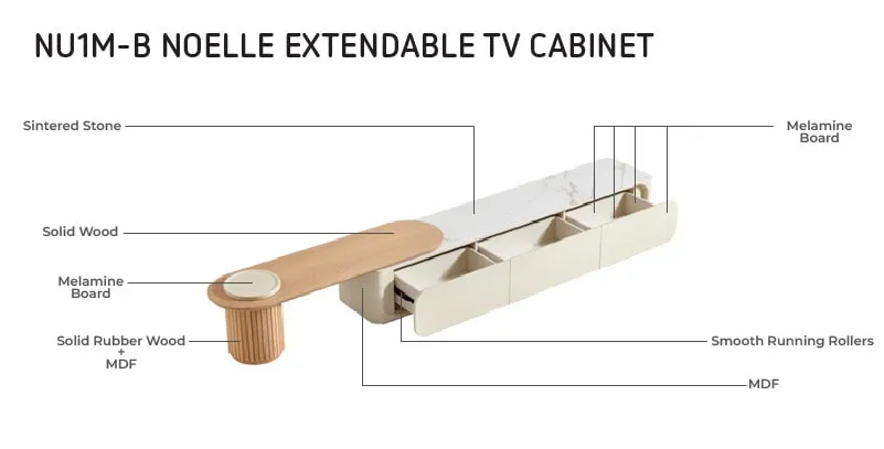 DARCY Sintered Stone Extendable TV Stand