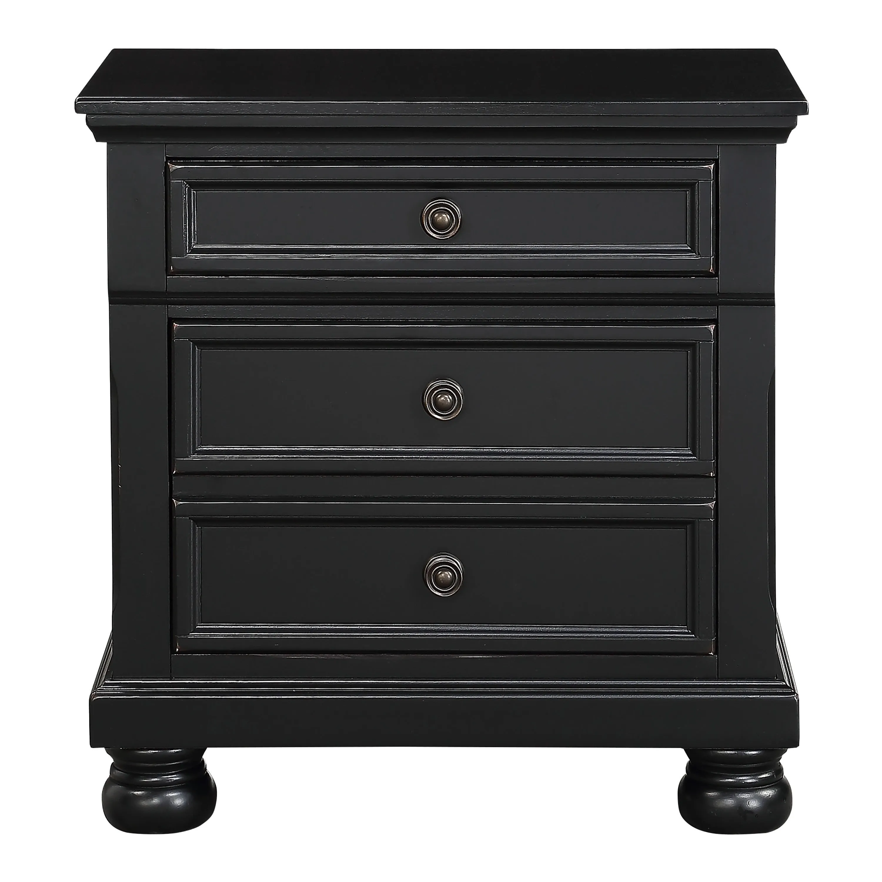 David Nightstand with Hidden Drawer - Black