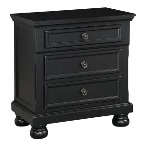 David Nightstand with Hidden Drawer - Black