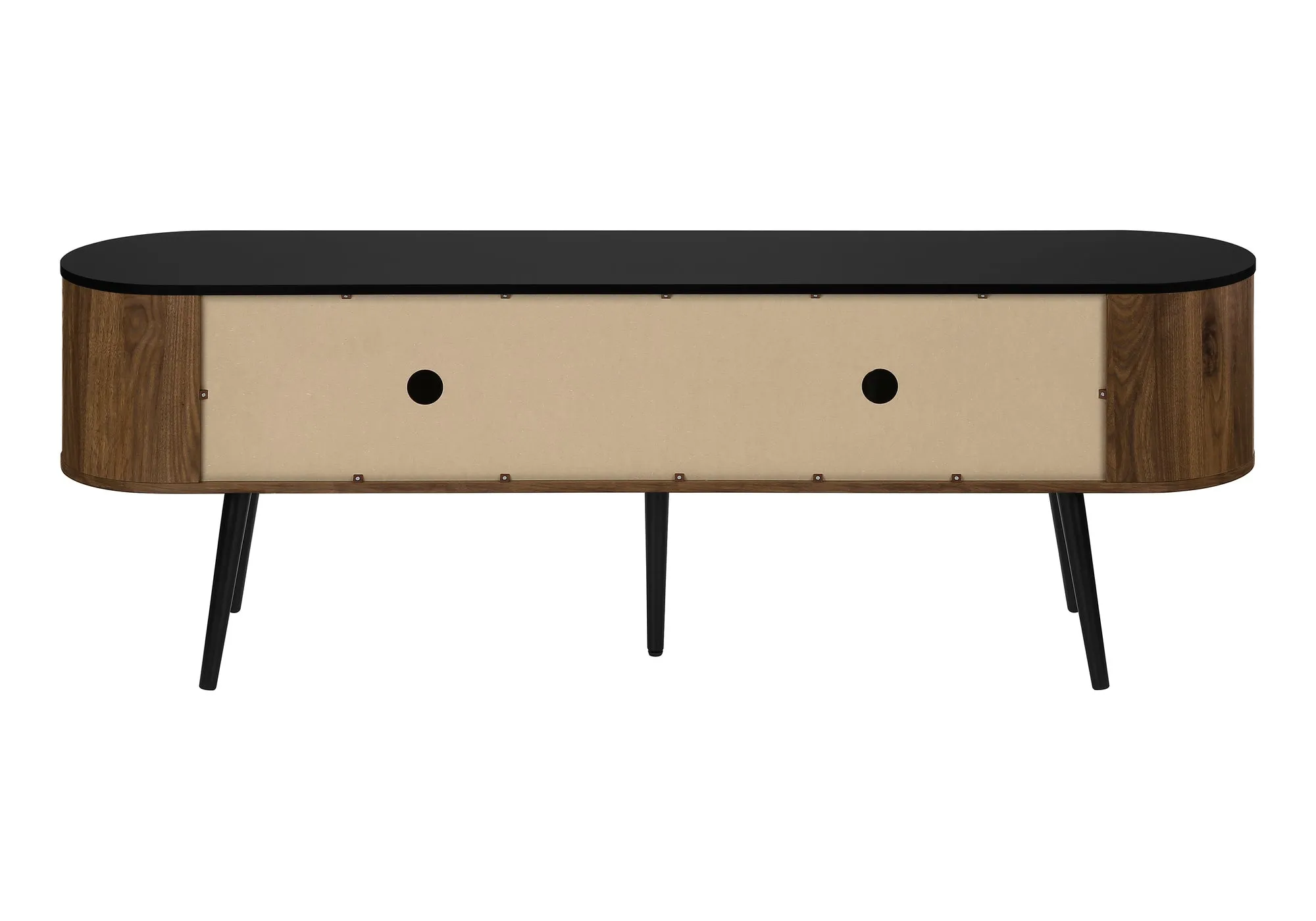 EleganceMax 72-Inch TV Console: Mid-Century Modern Media Center with Walnut & Black Laminate