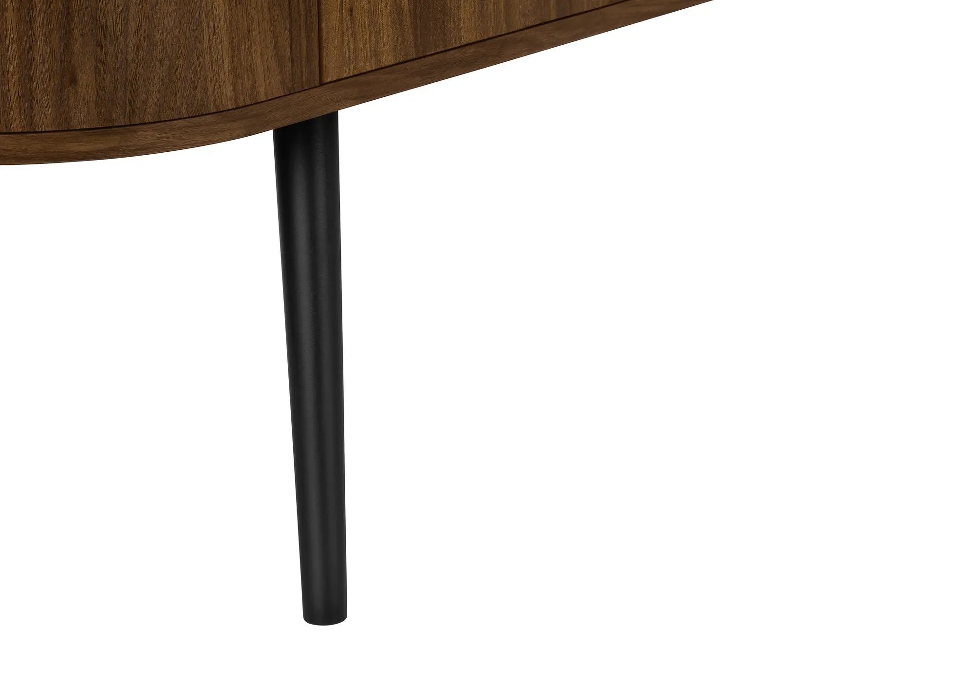 EleganceMax 72-Inch TV Console: Mid-Century Modern Media Center with Walnut & Black Laminate