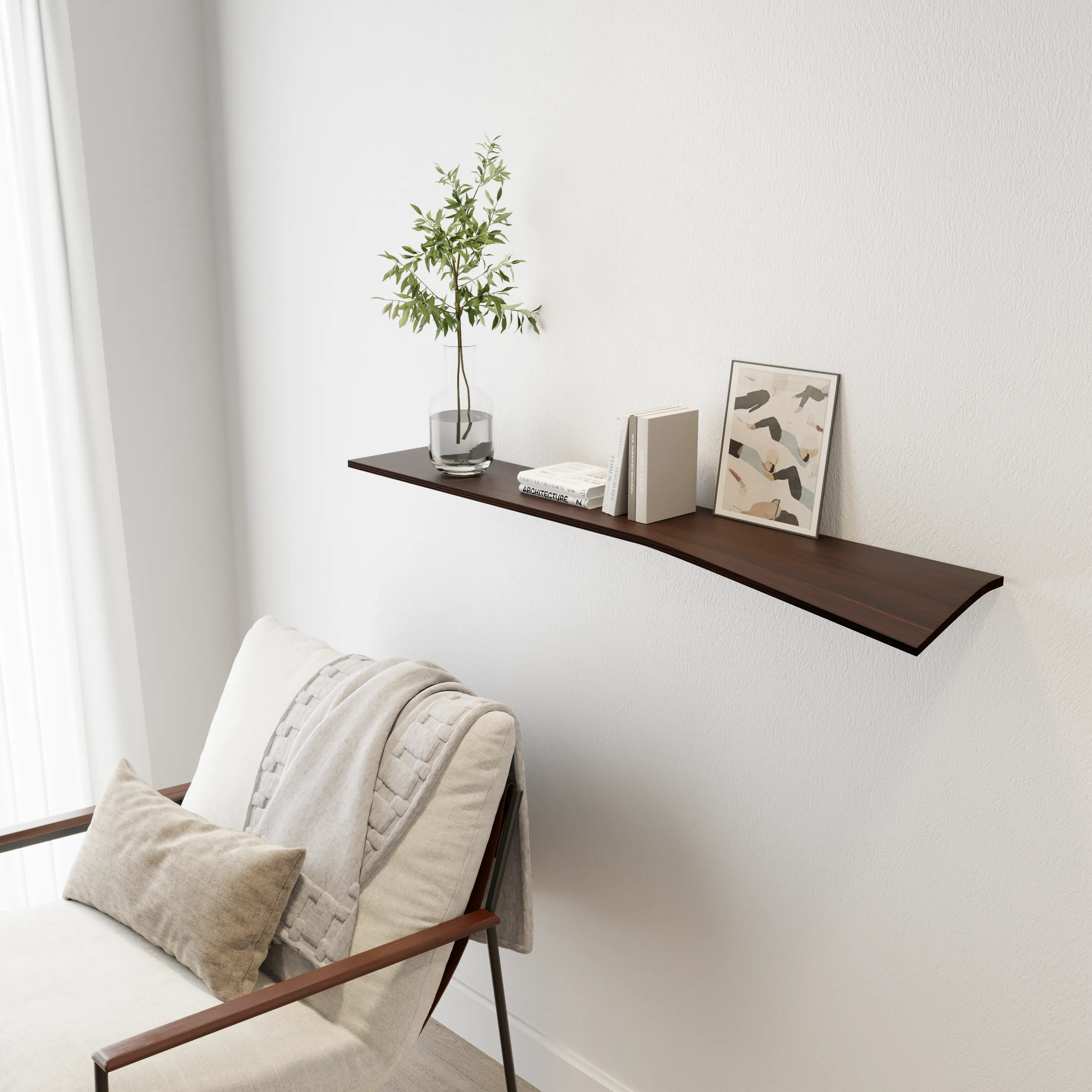 Floating Wall Shelf Curved - Edge